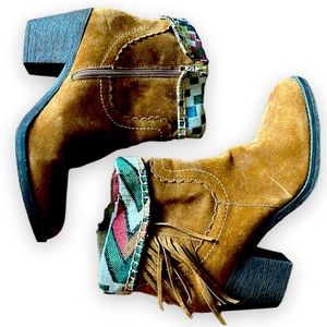 Boho Western Fringe Booties